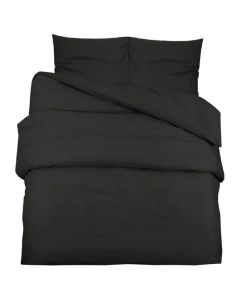 Ensemble de housse de couette noir 200x200 cm coton