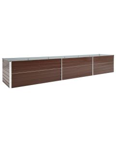 Jardinière lit surélevé plantes fleurs jardin acier galvanisé 480 x 80 x 45 cm marron