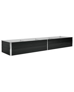 Jardinière lit surélevé plantes fleurs jardin 320 x 80 x 45 cm acier galvanisé anthracite