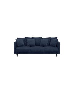Constance canape droit fixe 4 places - tissu bleu - classique - l 212 x p 93 cm