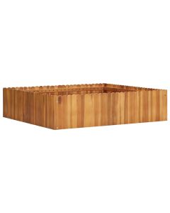 Jardinière lit surélevé plantes fleurs jardin 100 x 100 x 25 cm bois massif d'acacia