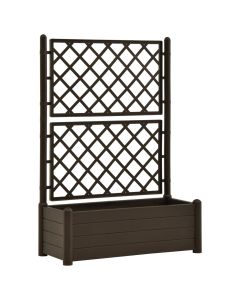 Jardinière avec treillis 100 x 43 x 142 cm jardin plantes fleurs PP moka