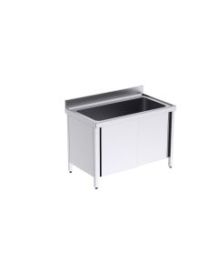 Plonge Inox Grande Capacité 1 Bac avec Portes Gamme 700 - Distform