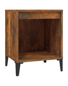 Ensemble de 2 tables de chevet en chêne fumé avec grand espace de rangement