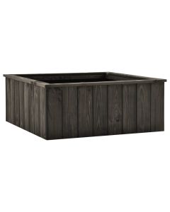 Jardinière lit surélevé plantes fleurs jardin 74 x 77 x 30 cm bois de pin massif gris foncé