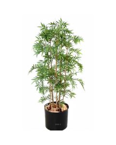 Bambou Oriental Artificiel 17 cannes moyennes en pot feuillage tissu H 270 cm D 110 cm Vert
