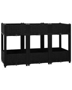 Jardinière lit surélevé plantes fleurs jardin 120 x 40 x 71 cm polypropylène noir