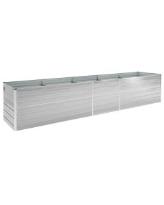 Jardinière lit surélevé plantes fleurs jardin acier galvanisé 400 x 80 x 45 cm gris
