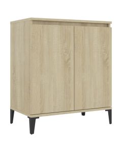 Buffet industriel en chêne sonoma avec 2 portes et pieds en métal