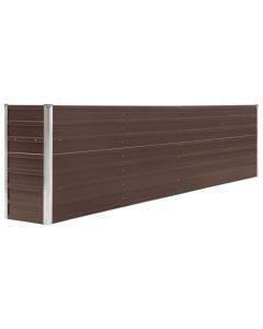Jardinière lit surélevé plantes fleurs jardin 320 x 40 x 77 cm acier galvanisé marron