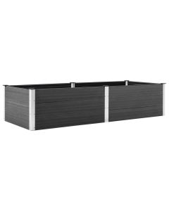 Jardinière lit surélevé plantes fleurs jardin 250 x 100 x 54 cm WPC gris