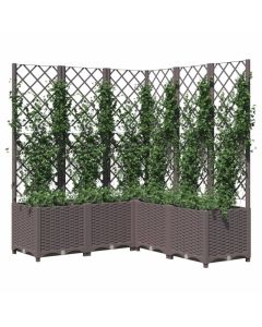 Jardinière avec treillis marron pour plantes grimpantes 120x120x136 cm