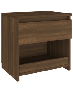 Table de chevet chêne marron 40x30x39 cm avec tiroir et compartiment en bois d'ingénierie