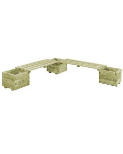 Banc de jardin à jardinières 196 cm bois de pin imprégné