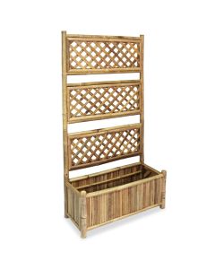 Jardinière lit surélevé plantes fleurs jardin avec treillis Bambou 70 cm