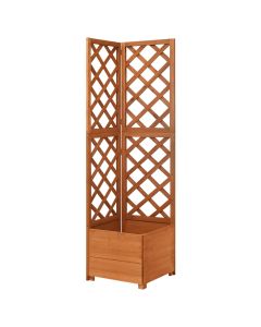 Jardinière d'angle en treillis 40 x 40 x 150cm bois de sapin massif