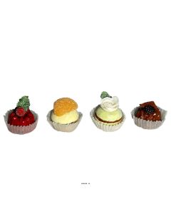 Lot de 4 minis pâtisseries artificielles haut de gamme