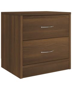 Table de chevet chêne marron 40x30x40 cm avec 2 tiroirs en bois d'ingénierie