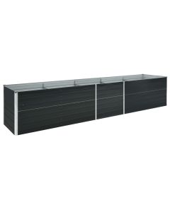 Jardinière lit surélevé plantes fleurs jardin acier galvanisé 400 x 80 x 45 cm anthracite