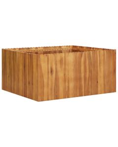 Jardinière lit surélevé plantes fleurs jardin 100 x 100 x 50 cm bois massif d'acacia