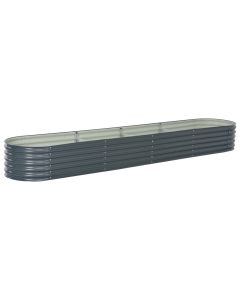 Jardinière lit surélevé plantes fleurs jardin 400 x 80 x 44 cm acier galvanisé gris