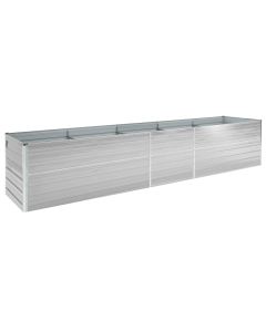 Jardinière lit surélevé plantes fleurs jardin acier galvanisé 400 x 80 x 77 cm gris
